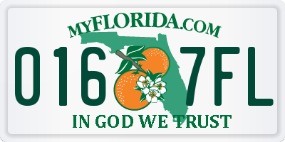 FL license plate 0167FL
