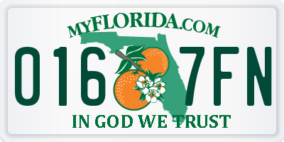 FL license plate 0167FN