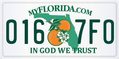 FL license plate 0167FO