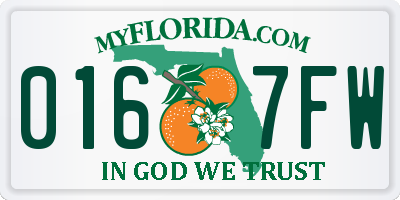 FL license plate 0167FW