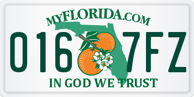 FL license plate 0167FZ