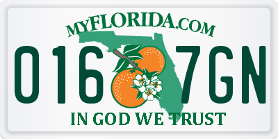 FL license plate 0167GN