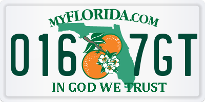 FL license plate 0167GT