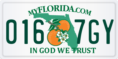 FL license plate 0167GY