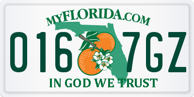 FL license plate 0167GZ