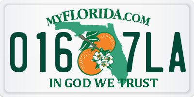FL license plate 0167LA