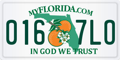 FL license plate 0167LO