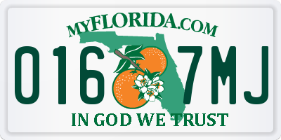 FL license plate 0167MJ