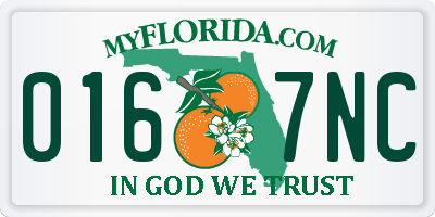 FL license plate 0167NC