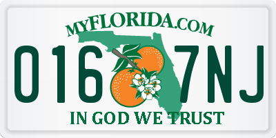 FL license plate 0167NJ