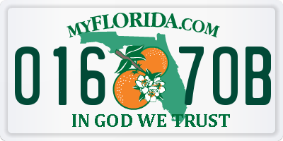 FL license plate 0167OB