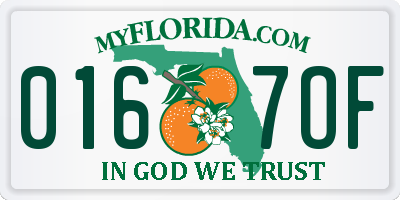 FL license plate 0167OF