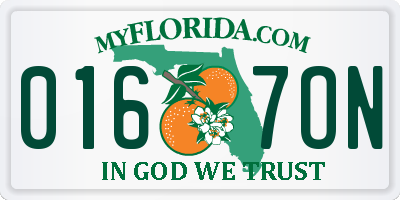 FL license plate 0167ON
