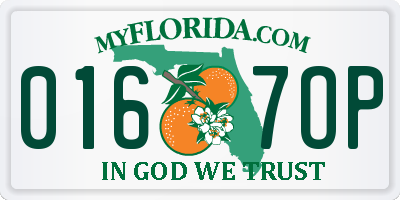 FL license plate 0167OP