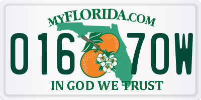 FL license plate 0167OW