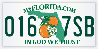 FL license plate 0167SB