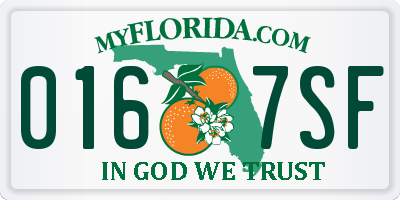 FL license plate 0167SF