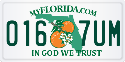 FL license plate 0167UM