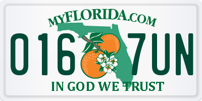 FL license plate 0167UN