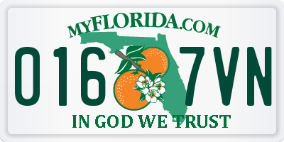 FL license plate 0167VN