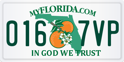 FL license plate 0167VP