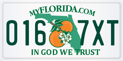 FL license plate 0167XT