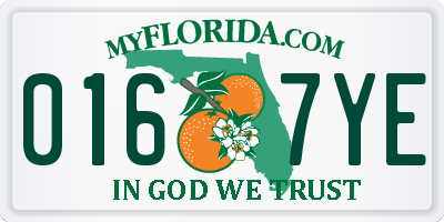 FL license plate 0167YE