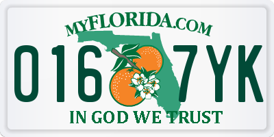 FL license plate 0167YK