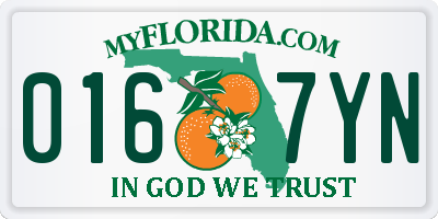 FL license plate 0167YN