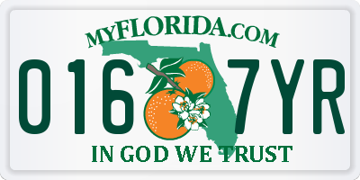 FL license plate 0167YR