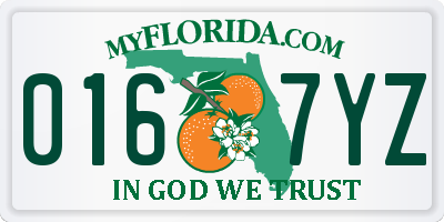 FL license plate 0167YZ