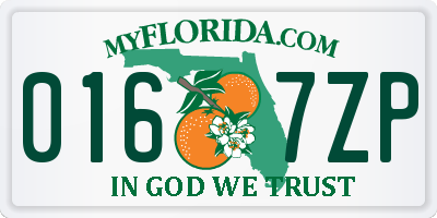 FL license plate 0167ZP