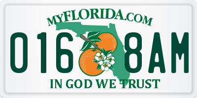 FL license plate 0168AM