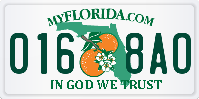 FL license plate 0168AO