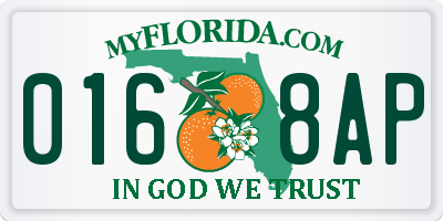 FL license plate 0168AP