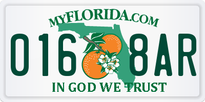 FL license plate 0168AR