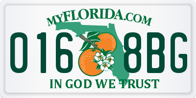 FL license plate 0168BG