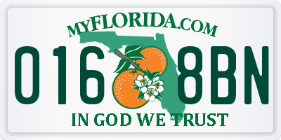 FL license plate 0168BN