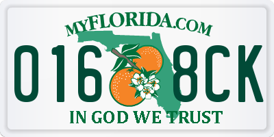 FL license plate 0168CK