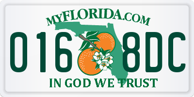 FL license plate 0168DC