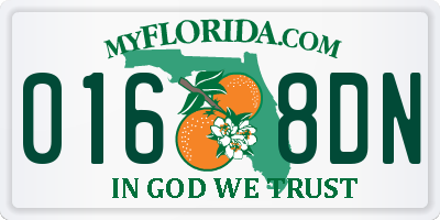 FL license plate 0168DN