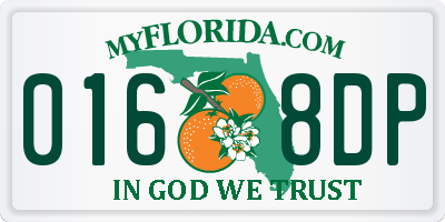 FL license plate 0168DP