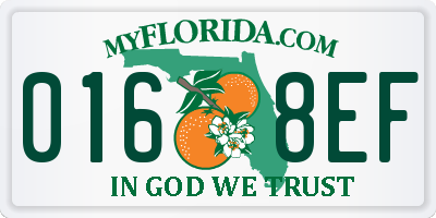 FL license plate 0168EF