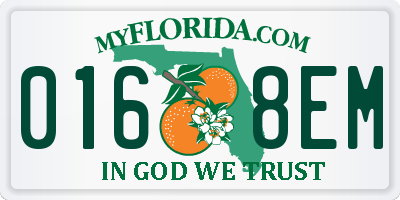 FL license plate 0168EM