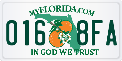 FL license plate 0168FA