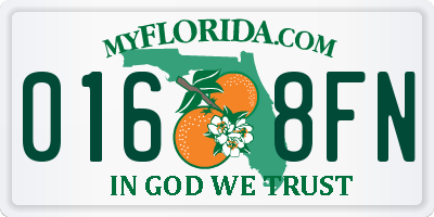 FL license plate 0168FN