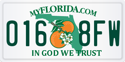 FL license plate 0168FW
