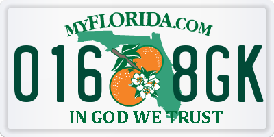 FL license plate 0168GK
