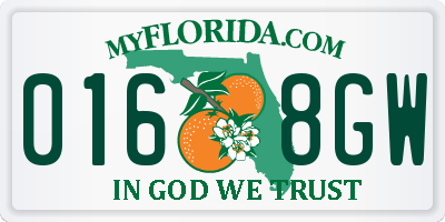 FL license plate 0168GW