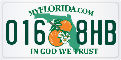 FL license plate 0168HB